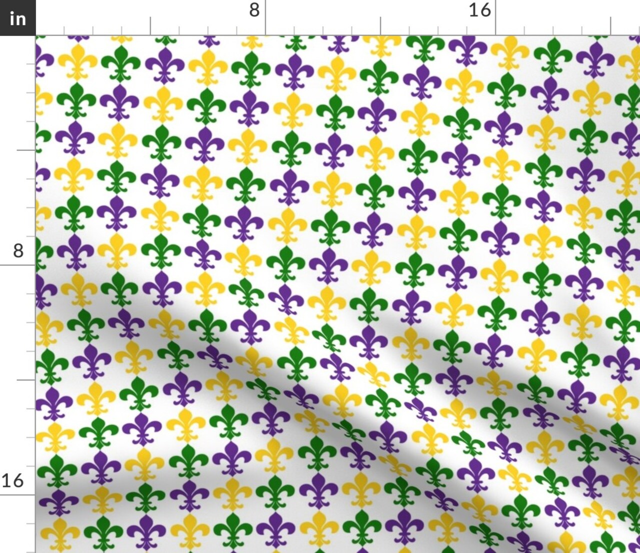 Mardi Gras Fleur De Lis Custom Printed Fabric by Spoonflower Various Fabrics by the Yard or Fat Quarter
